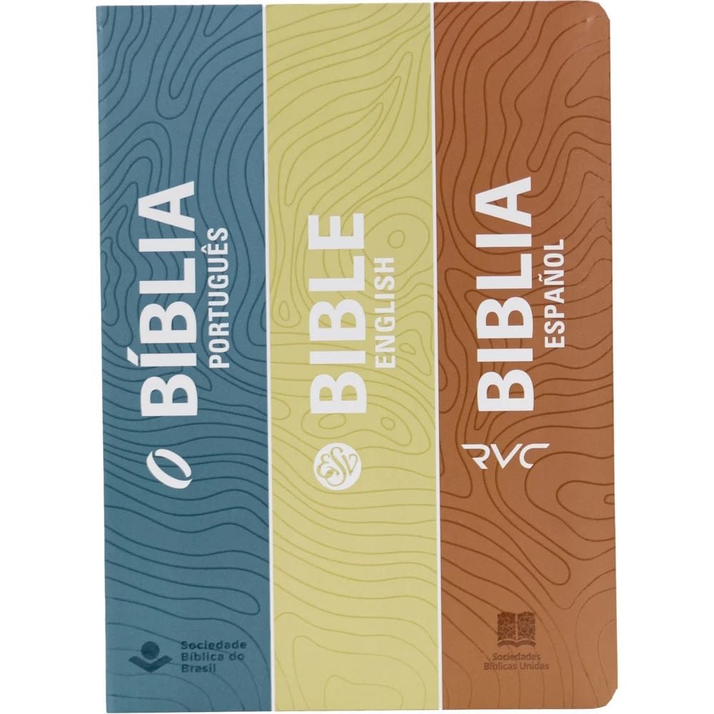 Biblia Trilíngue Português English Español NAA ESV RVC Tricolor Flexible